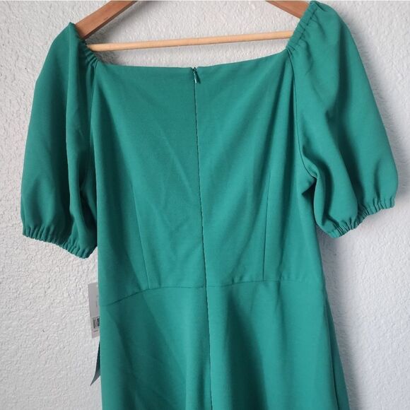 Donna Morgan Green Midi Dress with Timeless Elegance Modest NWT - Picture 4 of 10